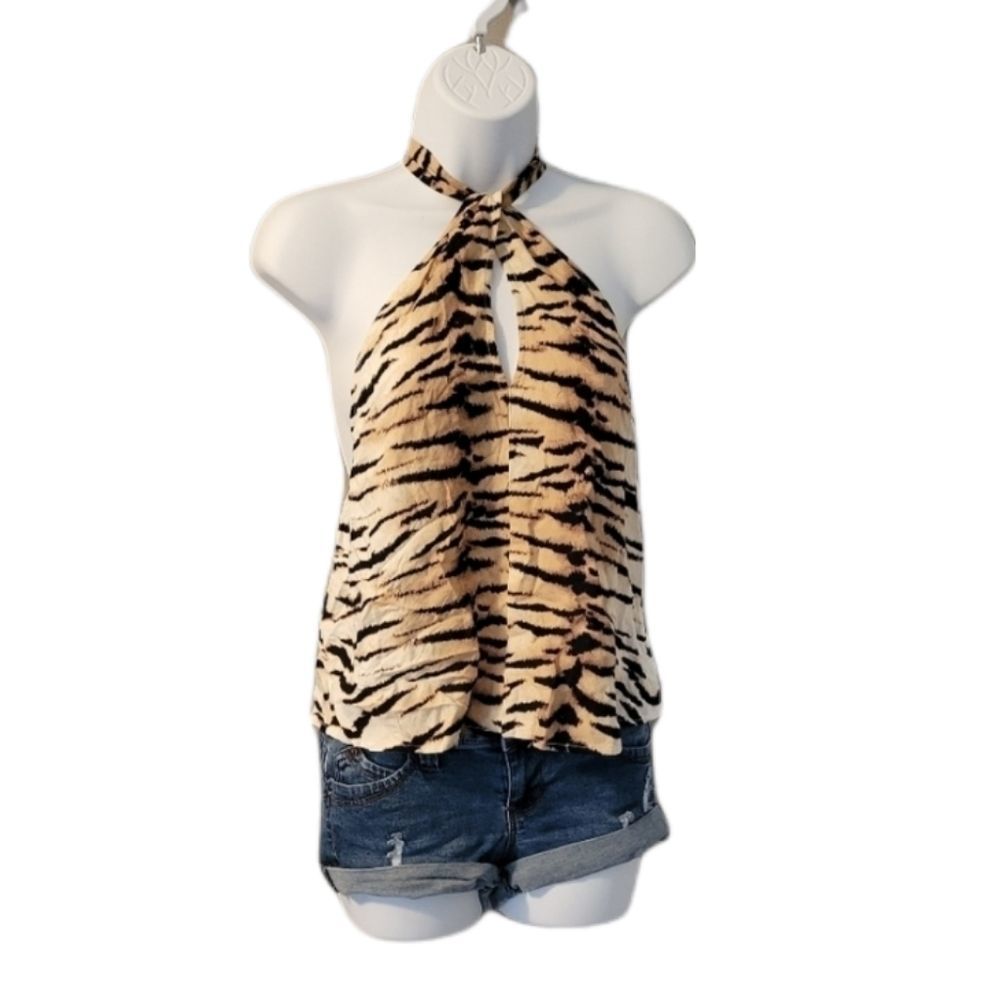 NWOT Tiger Print Halter Top